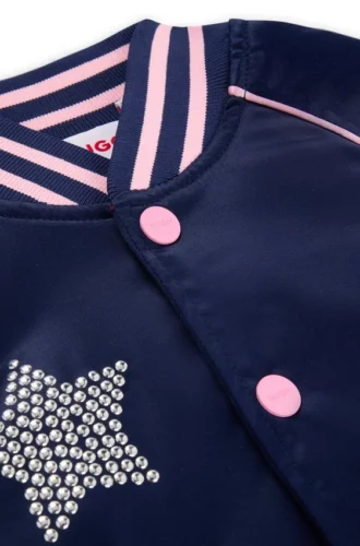 Kids’ bomber jacket with branding and stars