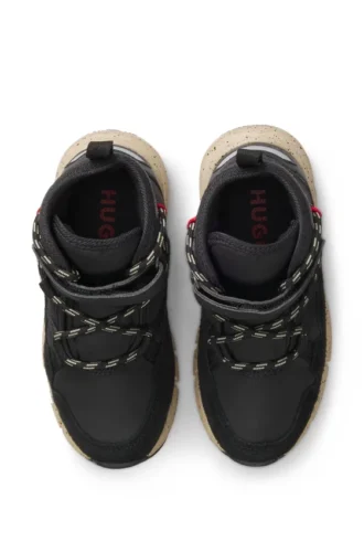 Kids’ boots in suede and faux leather
