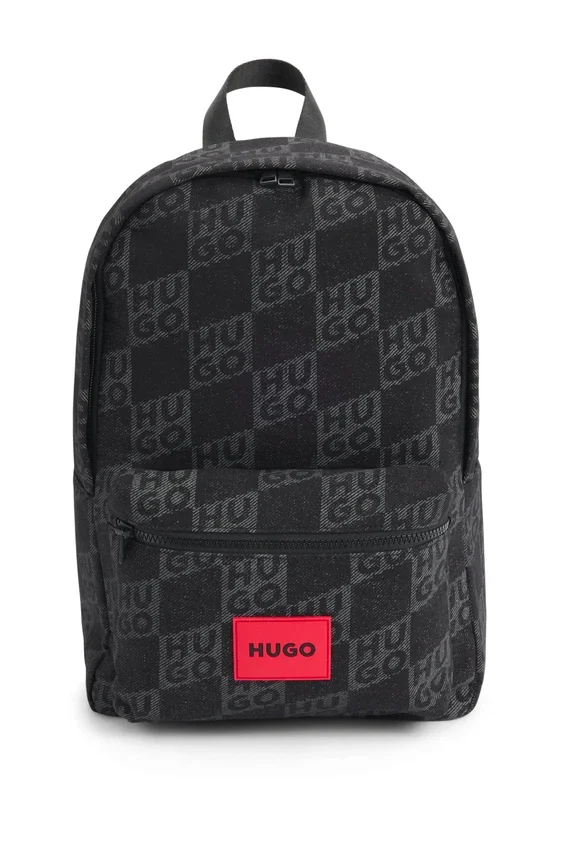 Kids’ canvas backpack with stacked-logo print Kids’ canvas backpack with stacked-logo print