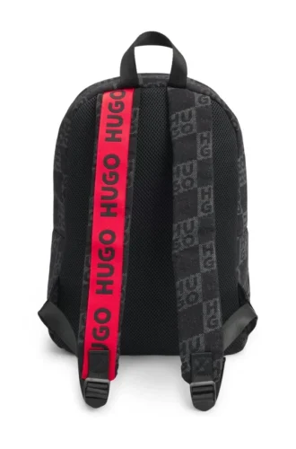 Kids’ canvas backpack with stacked-logo print