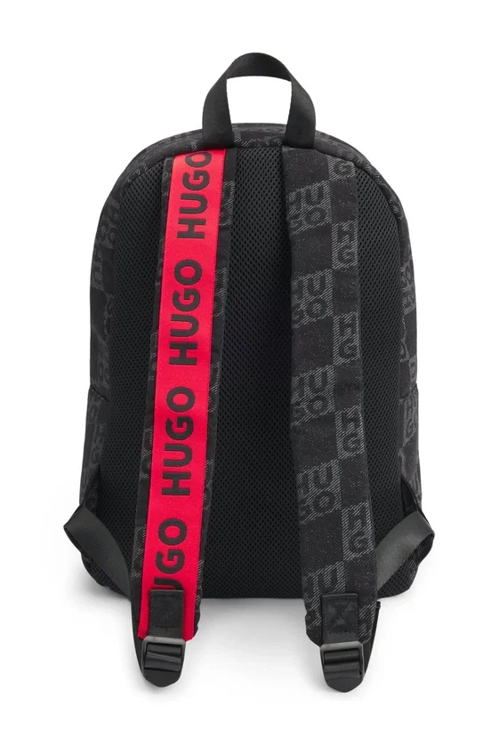 Kids’ canvas backpack with stacked-logo print Kids’ canvas backpack with stacked-logo print