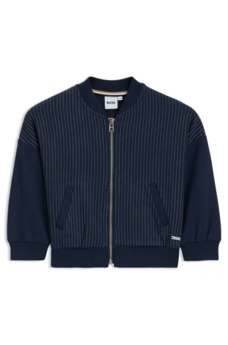 Kids’ cardigan in striped stretch fabric