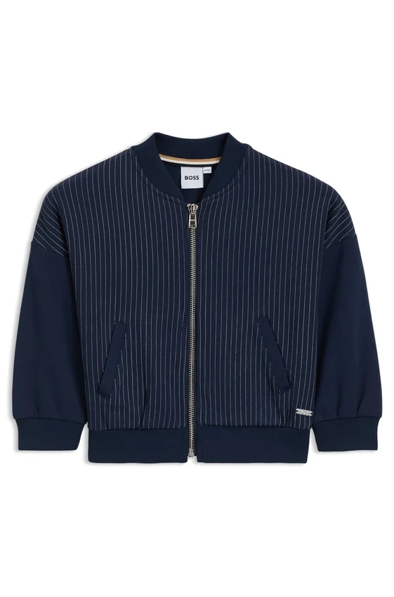 Kids’ cardigan in striped stretch fabric Kids’ cardigan in striped stretch fabric
