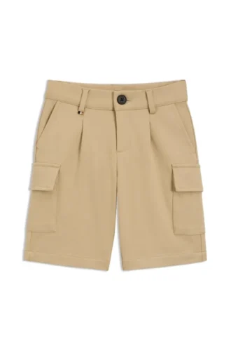 Kids’ cargo shorts in stretch piqué