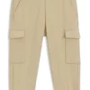 Kids’ cargo tracksuit bottoms in stretch piqué