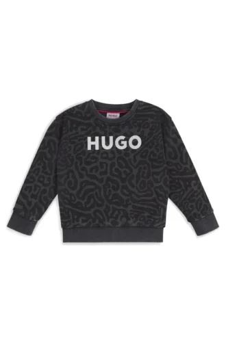 Kids’ cheetah-print sweatshirt with rear zip