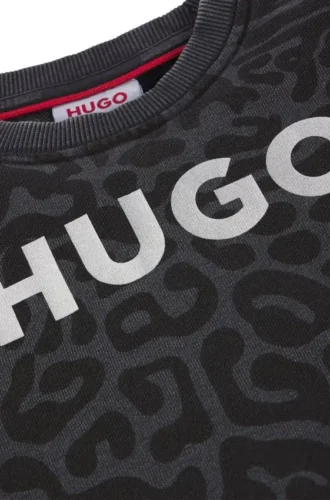 Kids’ cheetah-print sweatshirt with rear zip