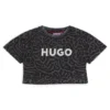 Kids’ cheetah-print T-shirt in cotton with lustrous logo Kids’ cheetah-print T-shirt in cotton with lustrous logo