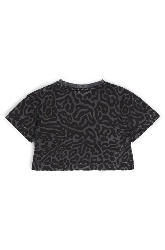 Kids’ cheetah-print T-shirt in cotton with lustrous logo Kids’ cheetah-print T-shirt in cotton with lustrous logo