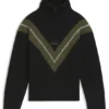 Kids’ chevron-pattern sweater with zip placket