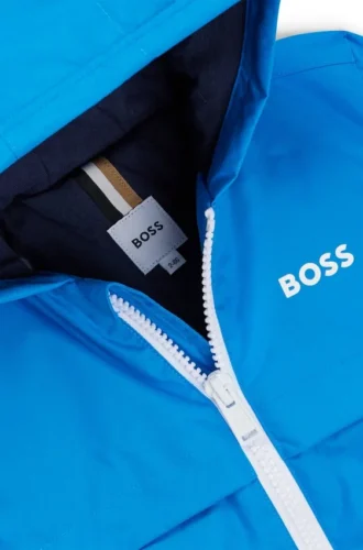 Kids’ color-block windbreaker with appearing monogram print