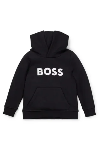 Kids’ contrast-logo hoodie in a cotton blend