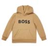 Kids’ contrast-logo hoodie in a cotton blend