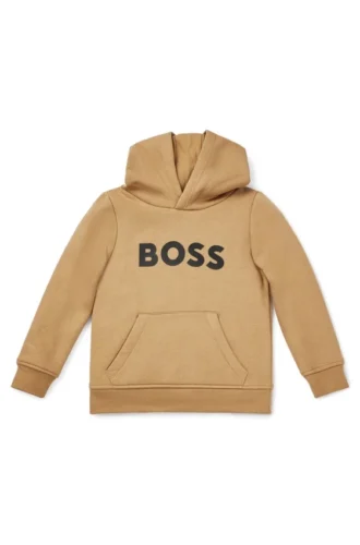Kids’ contrast-logo hoodie in a cotton blend
