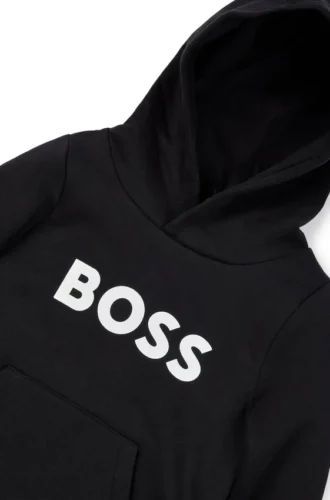 Kids’ contrast-logo hoodie in a cotton blend