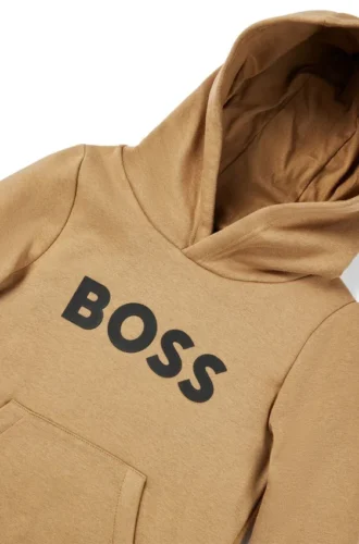 Kids’ contrast-logo hoodie in a cotton blend