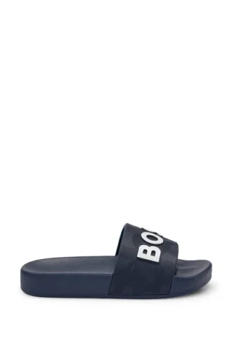 Kids’ contrast-logo slides in PVC