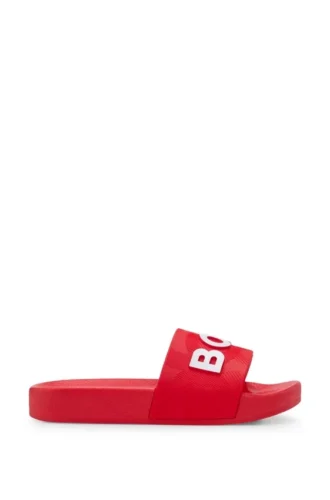Kids’ contrast-logo slides in PVC