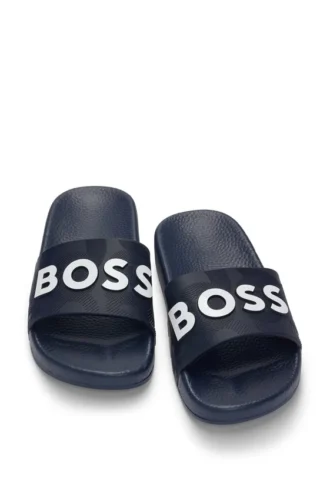Kids’ contrast-logo slides in PVC