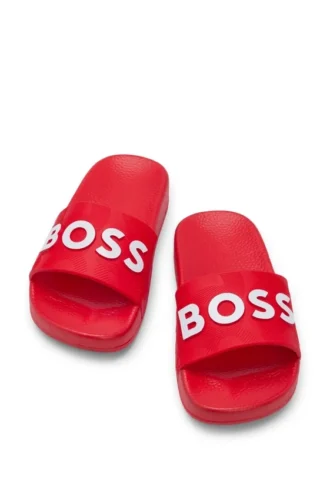 Kids’ contrast-logo slides in PVC