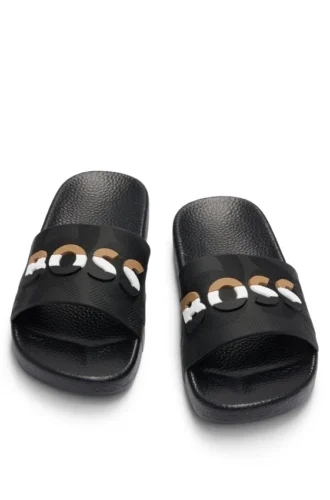 Kids’ contrast-logo slides in PVC