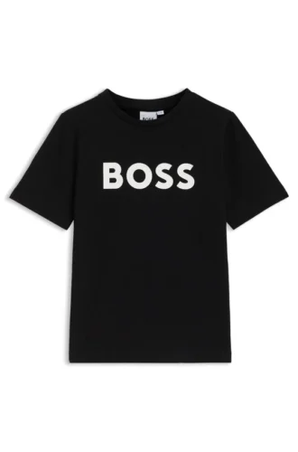 Kids’ contrast-logo T-shirt in cotton jersey