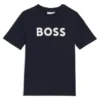 Kids’ contrast-logo T-shirt in cotton jersey