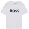 Kids’ contrast-logo T-shirt in cotton jersey