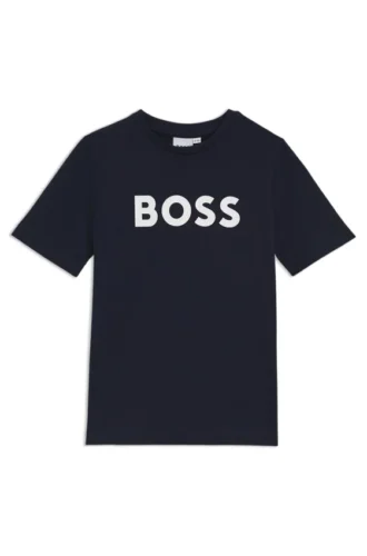 Kids’ contrast-logo T-shirt in cotton jersey
