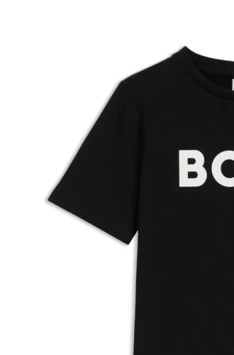 Kids’ contrast-logo T-shirt in cotton jersey