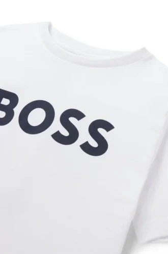 Kids’ contrast-logo T-shirt in cotton jersey