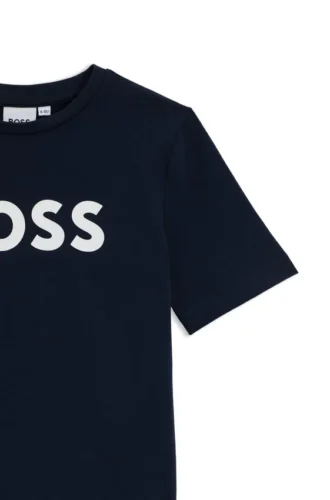 Kids’ contrast-logo T-shirt in cotton jersey