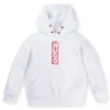 Kids’ cotton-blend hoodie with marker-style logos