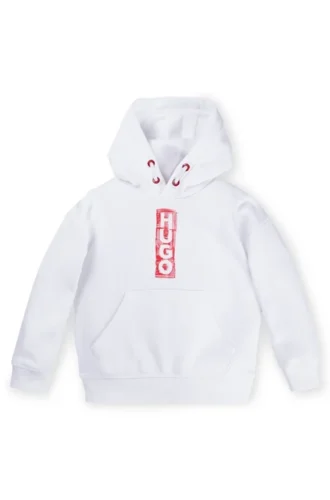 Kids’ cotton-blend hoodie with marker-style logos