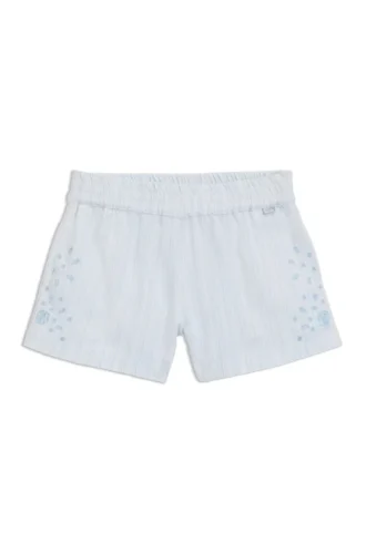 Kids’ cotton-blend shorts with broderie anglaise