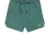 Kids’ cotton-blend shorts with logo plaque