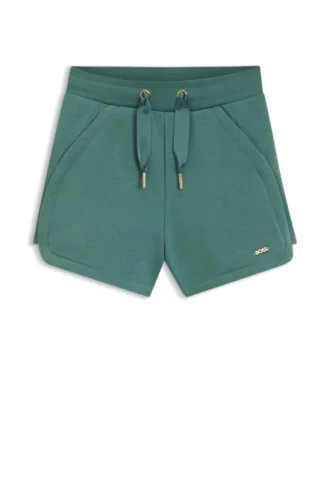 Kids’ cotton-blend shorts with logo plaque