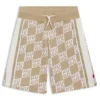 Kids’ cotton-blend shorts with stacked-logo print Kids’ cotton-blend shorts with stacked-logo print
