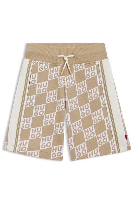 Kids’ cotton-blend shorts with stacked-logo print Kids’ cotton-blend shorts with stacked-logo print