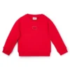 Kids’ cotton-blend sweatshirt with red logo label