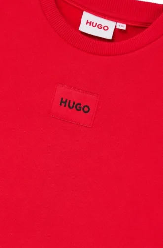 Kids’ cotton-blend sweatshirt with red logo label