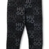 Kids’ cotton-blend tracksuit bottoms with all-over logo print