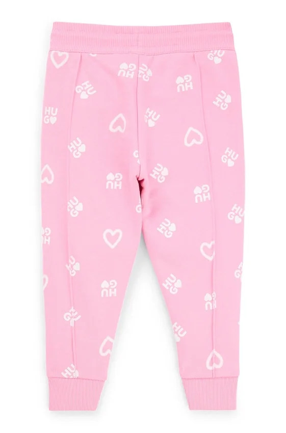 Kids’ cotton-blend tracksuit bottoms with logos and hearts Kids’ cotton-blend tracksuit bottoms with logos and hearts