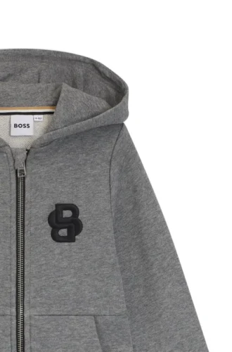 Kids’ cotton-blend zip-up hoodie with Double B monogram