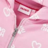 Kids’ cotton-blend zip-up hoodie with logos and hearts Kids’ cotton-blend zip-up hoodie with logos and hearts
