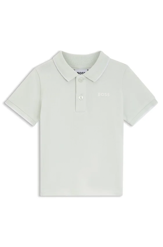 Kids’ cotton piqué polo shirt with logo print Kids’ cotton piqué polo shirt with logo print