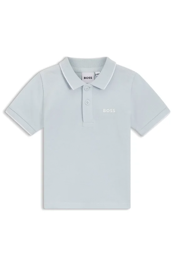 Kids’ cotton piqué polo shirt with logo print Kids’ cotton piqué polo shirt with logo print