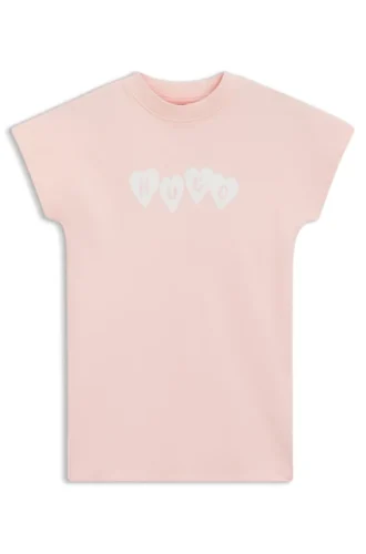 Kids’ cotton T-shirt dress with logo artwork
