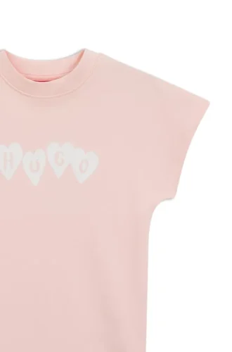 Kids’ cotton T-shirt dress with logo artwork