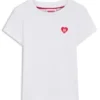 Kids’ cotton T-shirt with heart-shaped embroidered logo Kids’ cotton T-shirt with heart-shaped embroidered logo